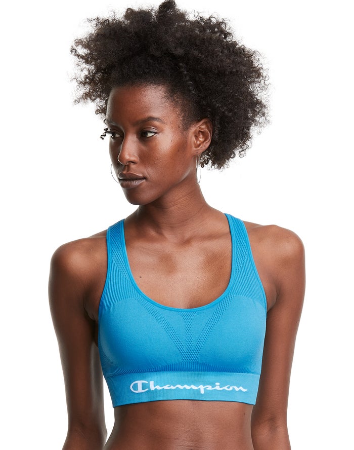 Champion Womens Sports Bra NZ - Infinity Blue ( 6083-KGOQB )